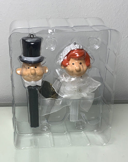 Carlton Cards Pez Bride & Groom Christmas Ornaments