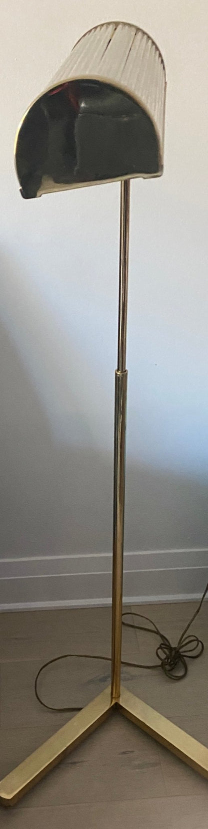 Casella Adjustable Brass Pharmacy Floor Lamp
