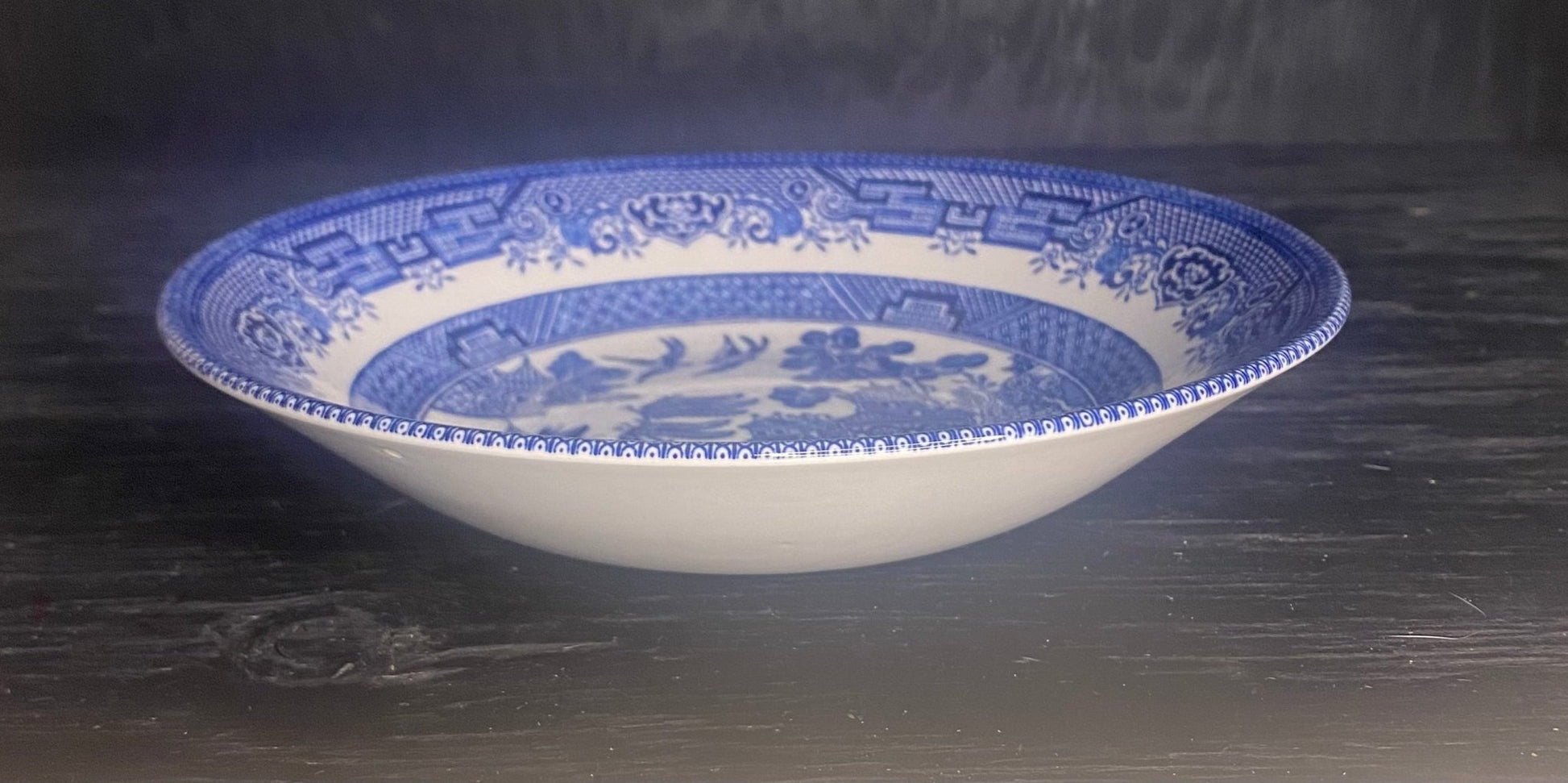 Churchill Blue Willow Shallow Salad Bowl