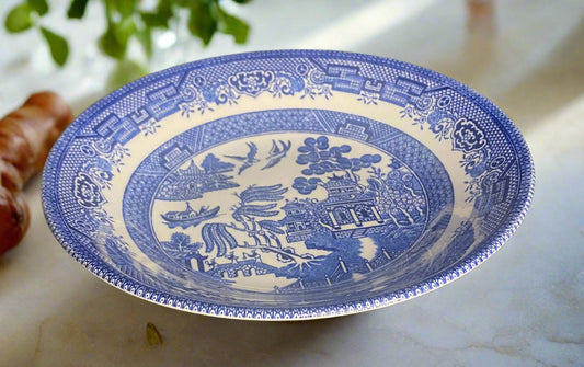 Churchill Blue Willow Shallow Soup Cereal Salad Bowl