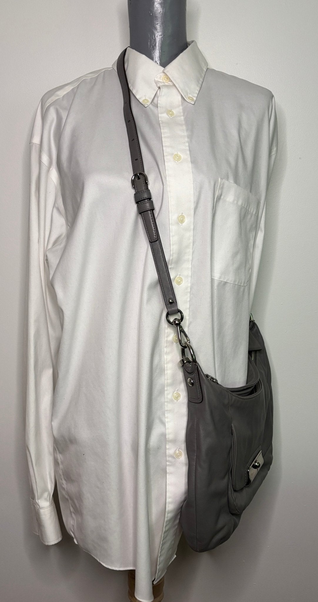 Coach Kristin Gray Leather Hobo Shoulder Bag