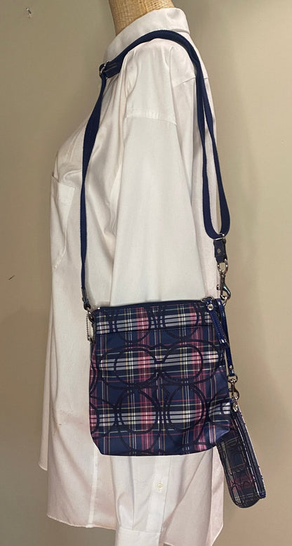 Coach Poppy Tartan Plaid Handbag Wristlet