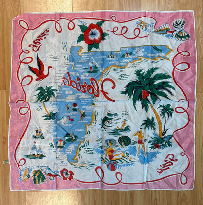 Collectible Florida Souvenir Vintage Scarf