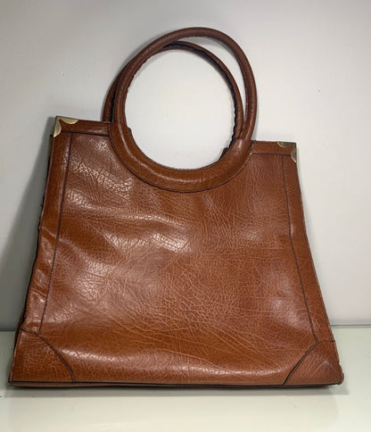 Cornell Creations Brown Leather Top Handle Purse