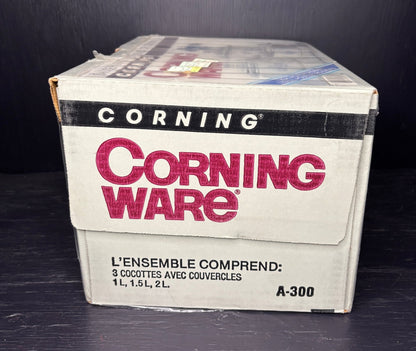 Corning Ware Blue Cornflower Saucepan Set A-300 Sealed