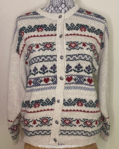 Cottage Cove Christmas Theme Full Button Women’s Cardigan