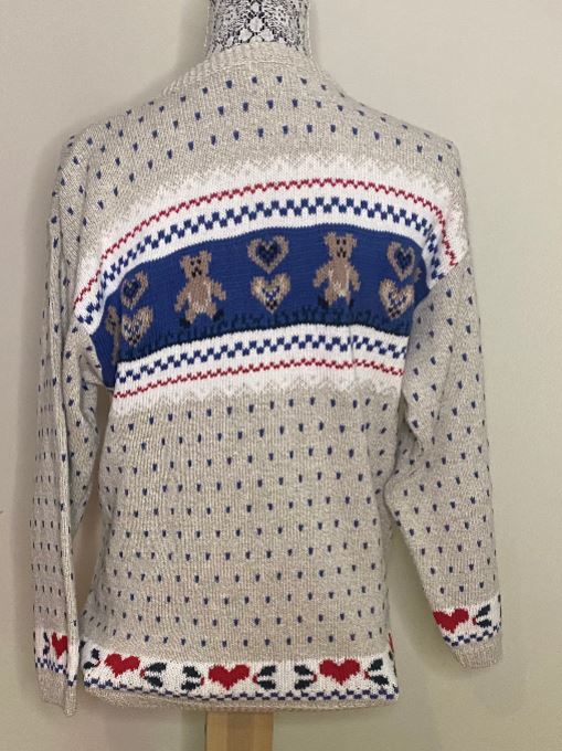 Cottage Cove Heart and Bear Theme Full Button Women’s Cardigan