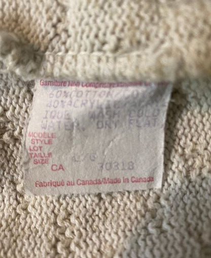 Cottage Cove Winter Beige Full Zip Women’s Cardigan Large