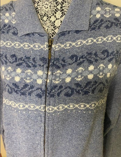 blue winter women's cardigan