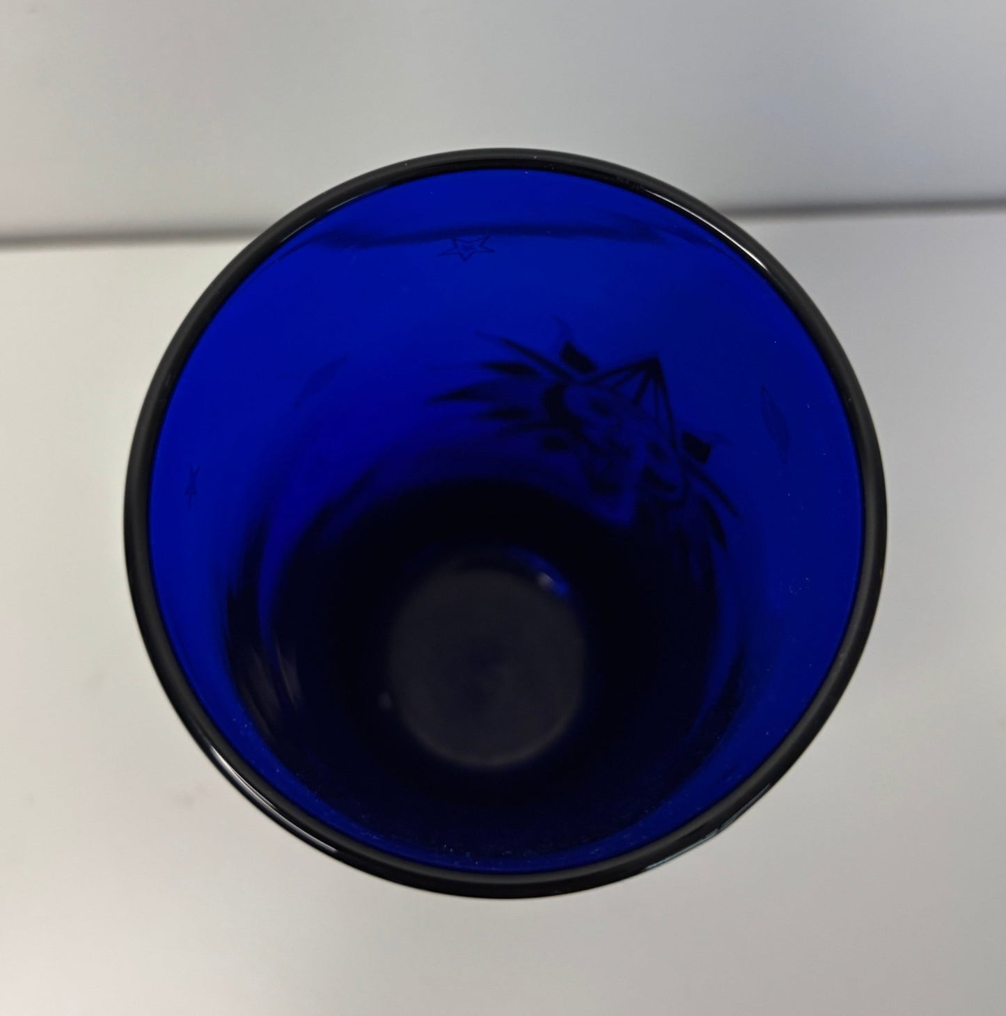 Culver Cobalt Blue Celestial Sun and Stars Highball Tumbler Glass