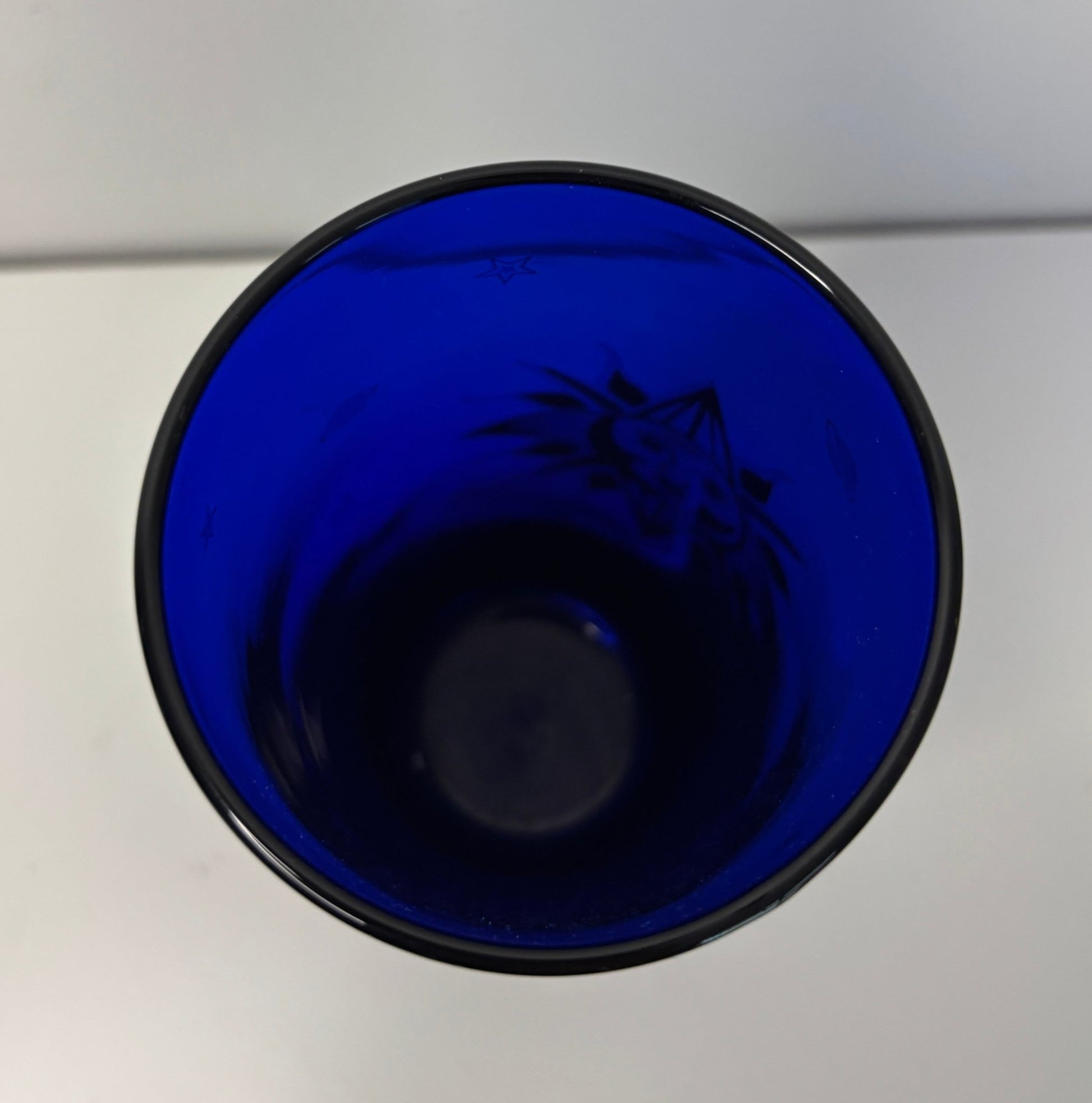 Culver Cobalt Blue Celestial Sun and Stars Highball Tumbler Glass
