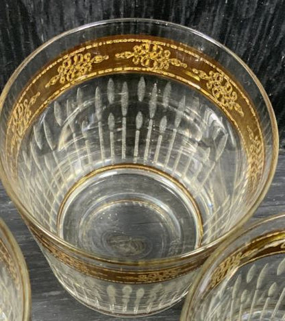 Culver Regency 22K Gold Old Fashioned Glasses