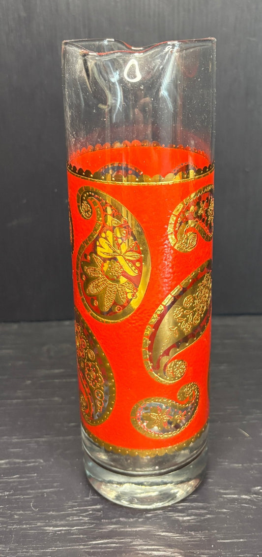 Culver Regency Gold and Red Thin Decanter