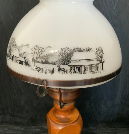 Currier and Ives Vintage Desk Lamp