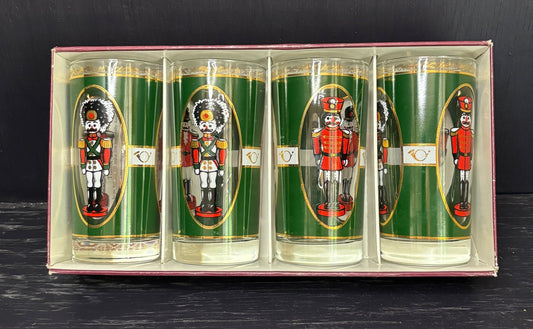 Cutler Christmas Toy Soldier Highball Tumblers Glasses Set