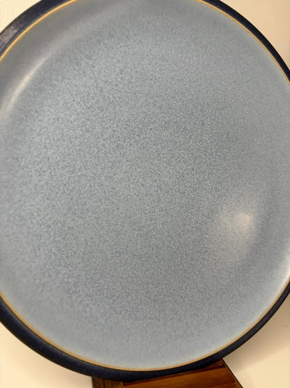 blue Denby Blue Jetty Plate with beige trim