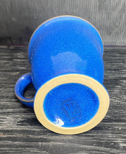 Denby Harlequin Blue and White Footed Pedestal Mug