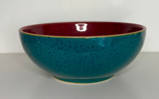 Denby Harlequin Green and Red Soup Bowls