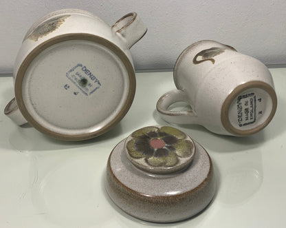 Denby Langley Troubadour Sugar Bowl and Creamer