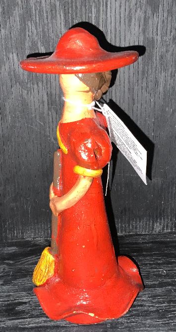 Dominican Hand Painted Faceless Clay Doll Statuette