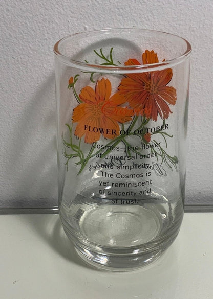 Dominion Glass October Flower of the Month Drink Glass