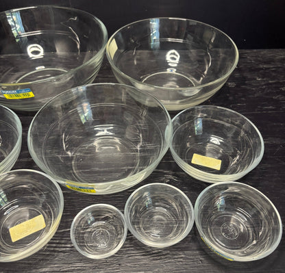 Duralex Bormioli Rocco Lys 9 Piece Glass Mixing Bowl Set
