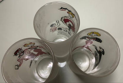 Federal Glass 1950s Gay 90s Frosted Highball Glass
