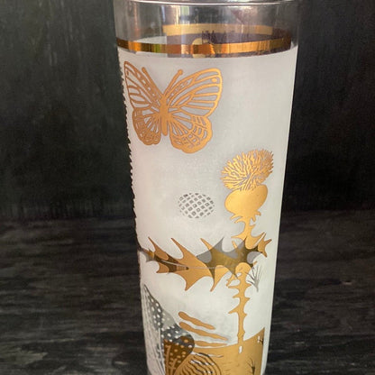 Federal Glass Golden Meadow Frosted Highball Glasses