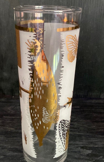 Federal Glass Golden Meadow Frosted Highball Glasses