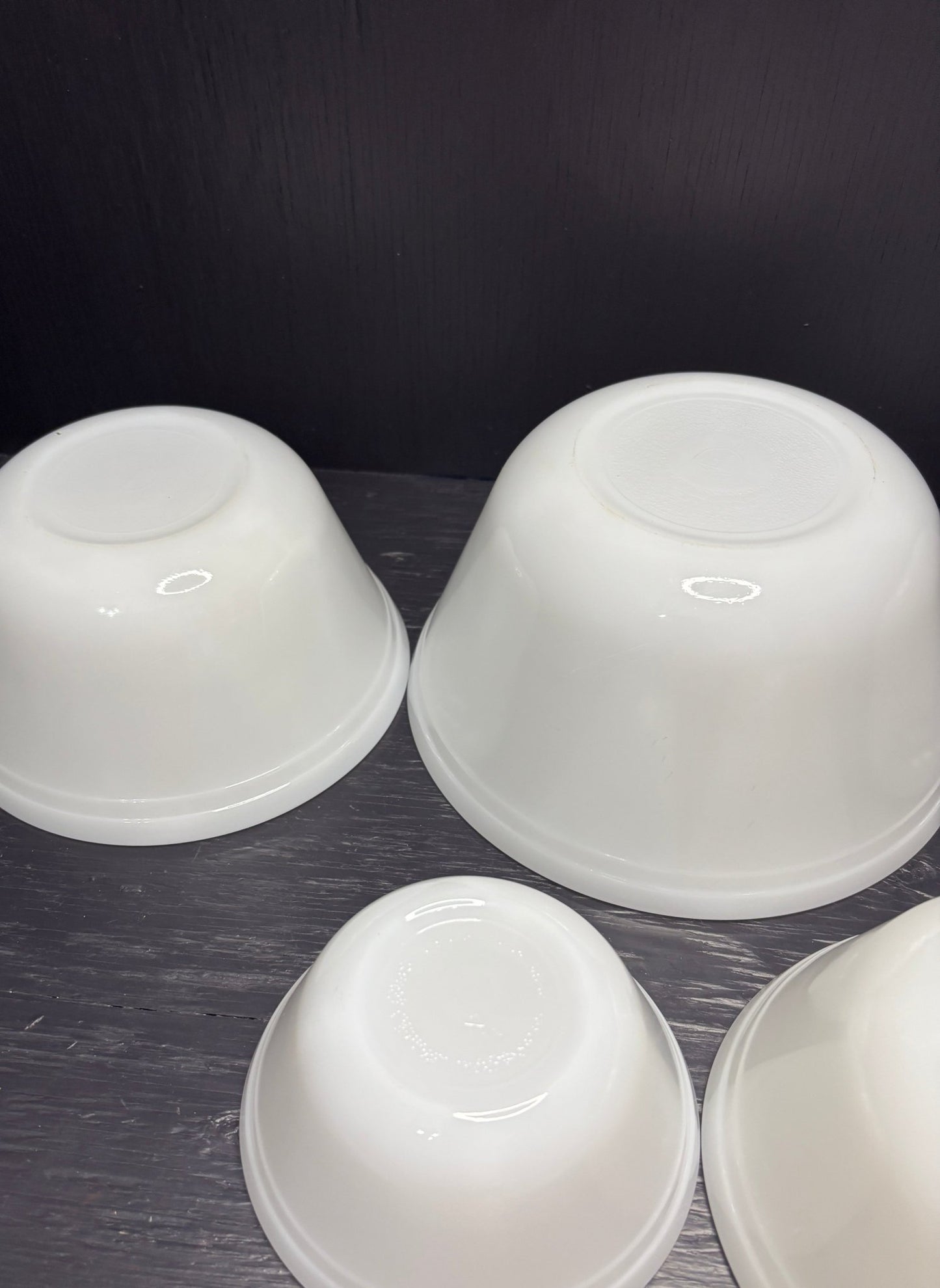 Federal Glass Milk Glass White Mixing Bowl Set