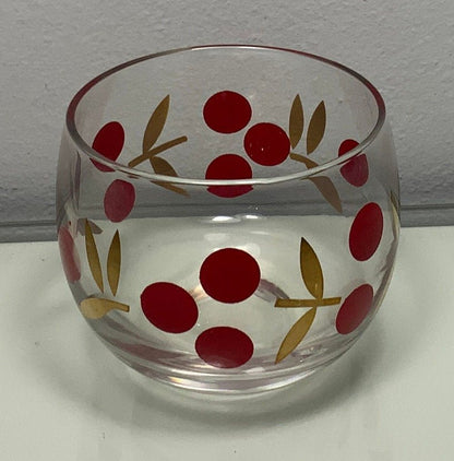 Federal Glass Roly Poly Cherry Lowball Bar Glass