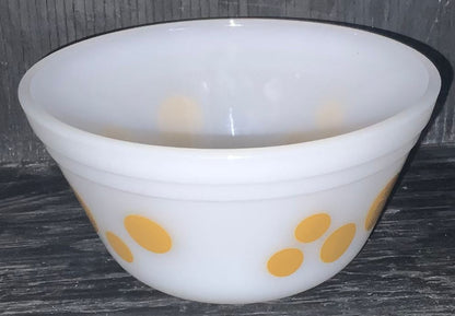 Federal Glass Yellow Gold Polka Dot Mixing Bowl