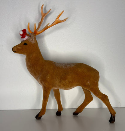 Flocked Felt Christmas Reindeer Figurine