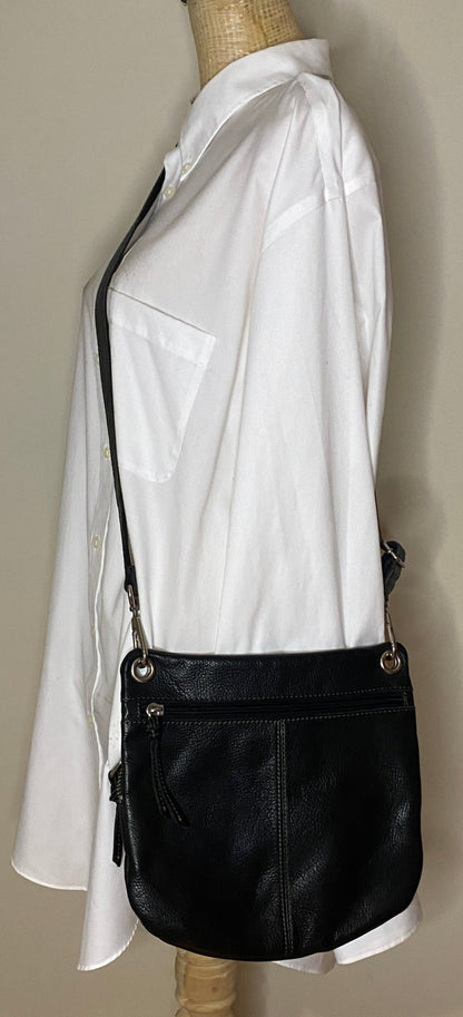 Fossil Black Leather Crossbody Purse Handbag