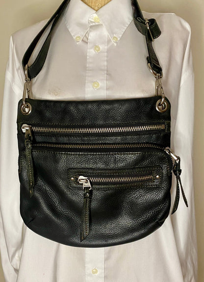 Fossil Black Leather Crossbody Purse