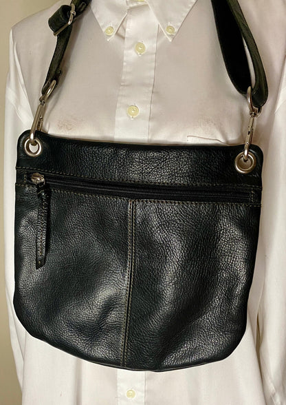 Fossil Black Leather Crossbody Purse