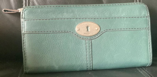 Fossil Maddox Teal Blue Women's Wallet