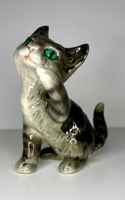 Goebel Porcelain Gray Kitten Cat Figurine