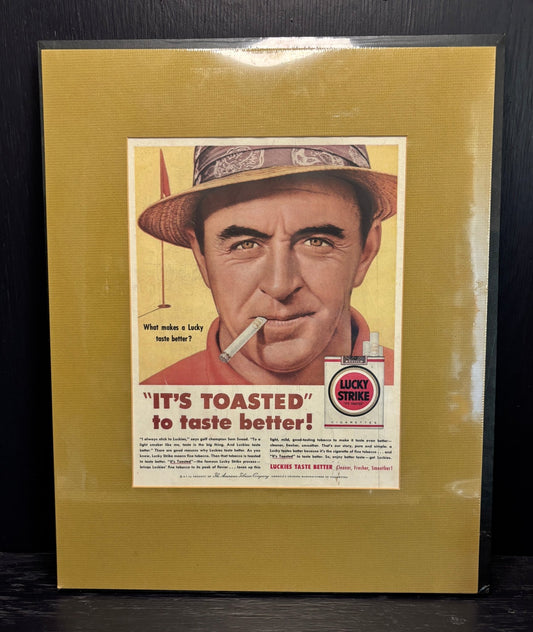 Sam Snead Lucky Strike Cigarettes Advertisement Poster