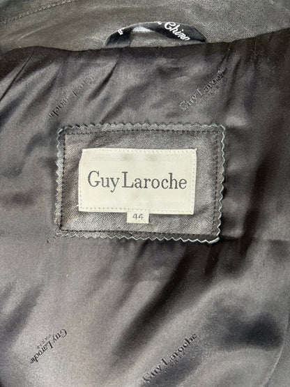Guy Laroche Mens Black Leather Coat