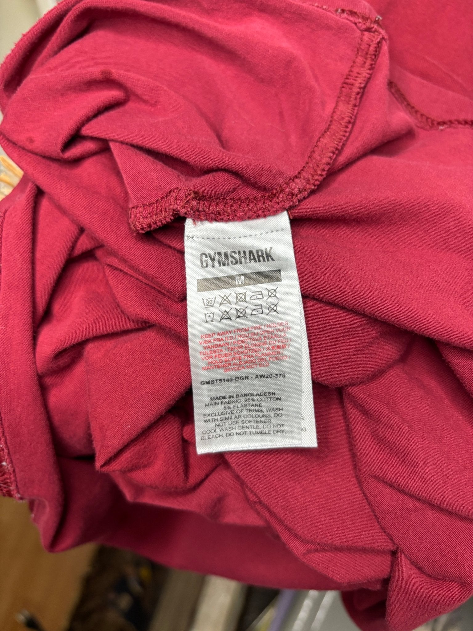 Gymshark Legacy Maroon Tee Shirt Adult Medium