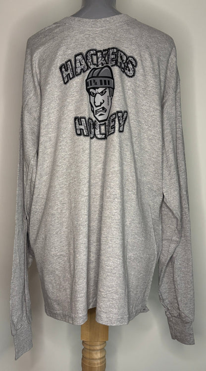 Hackers Hockey I Dangled Your Mama Long Sleeve T shirt Adult XL