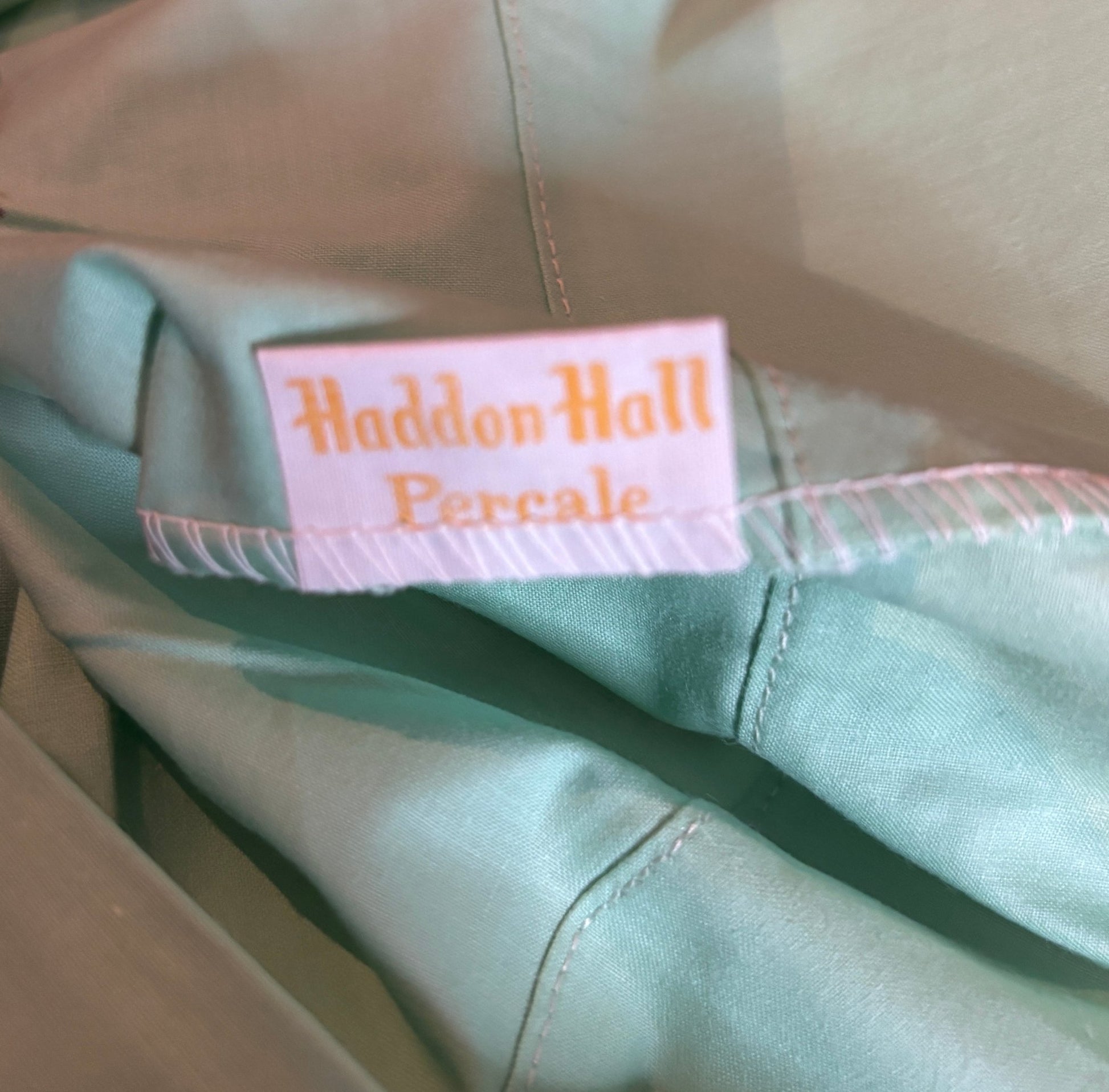 Haddon Hall Turquoise Green Percale Quern Pillowcases