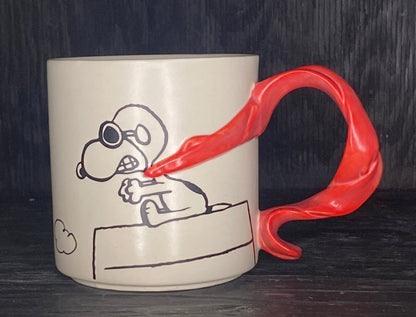 Hallmark Peanuts Snoopy Flying Ace With Scarf Handle Mug
