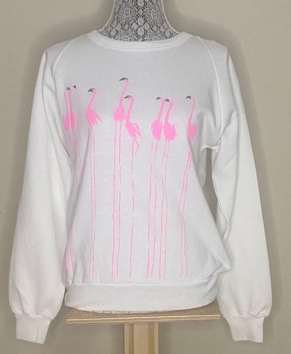 Hampstead House Vintage Pink Flamingo Sweatshirt