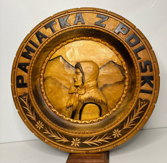 Hand Carved Polish Decorative Plate