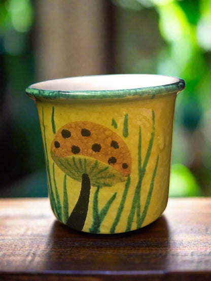 Hand Painted Made In Italy Mushroom Planter Vase
