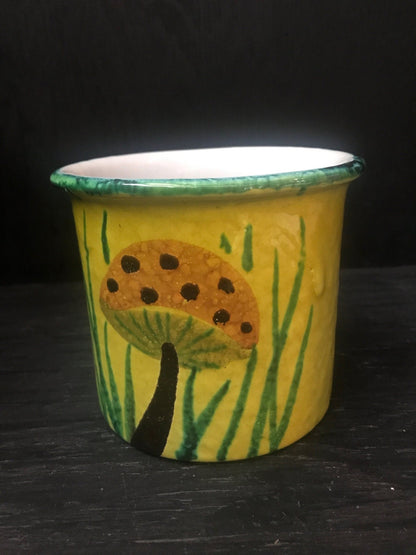 Hand Painted Made In Italy Mushroom Planter Vase