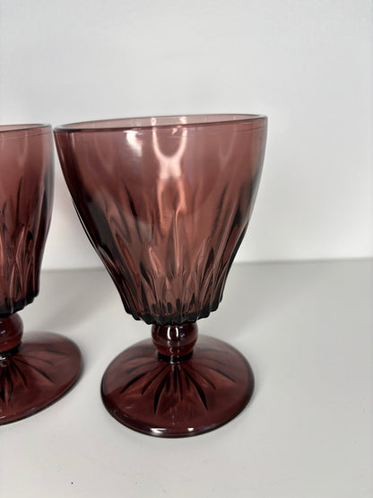 Hazel Atlas Amethyst Moroccan Footed Glass
