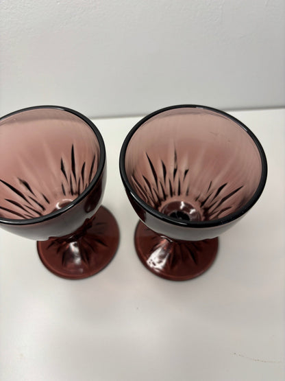 Hazel Atlas Amethyst Footed Glasses